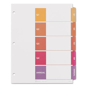 Avery 7278213153 Ready Index Customizable Table of Contents Multicolor Dividers, 5-Tab, Letter by AVERY-DENNISON