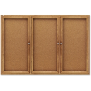 ACCO Brands Corporation 367 Cork Boards, 3 Door, 6'x4', Oak Frame by Quartet