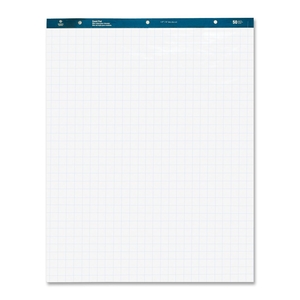 Easel Pad, 27"x34", 50 Sheets, 1" Quad, 4/CT, White by Business Source