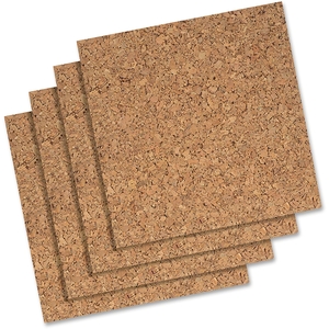 ACCO Brands Corporation 102 Cork Panels, Self-stick, 12"x12", 4/PK, Natural by Quartet