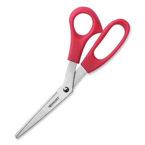 Bent Scissors,8" Length,STST/Red Plastic Handles by Westcott