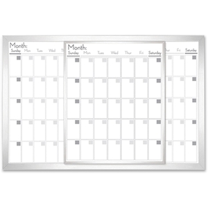 Lorell Furniture 52503 Dry-Erase Magnetic Calendar Baord, 24"x36", Frost by Lorell