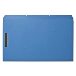 Fastener Folders,w/ 2-Ply Tab,1/3 Ast Tab,50/BX,Lgl,Blue by Sparco