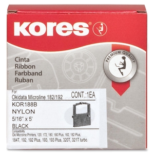 Industrias Kores KOR188B Printer Ribbon, NYL, Oki Microline, Black by Industrias Kores