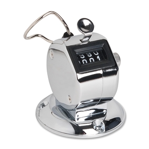 Tally Counter With Base, Silver by Sparco