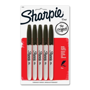 Sanford, L.P. 30665PP Permanent Marker, Fine Point, 5/PK, Black by Sharpie