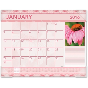 ACCO Brands Corporation DMD13532 Monthly Desk Pad,12 Mth Jan-Dec, 22"x17", Antique Floral by At-A-Glance