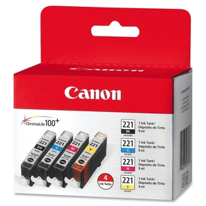 Canon, Inc CLI221CLPK Ink Cartridge, 4/PK, Color by Canon