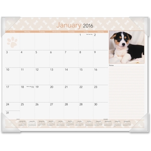 ACCO Brands Corporation DMD16632 Monthly Desk Pad/Calendar, 12 Mth Jan-Dec, 22"x17", Puppies by At-A-Glance