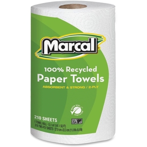 Marcal Manufacturing, LLC 6210 Paper Towel, Jumbo Roll, 2-Ply, 210 Shts/RL, 12 RL/CT, WE by Marcal Small Steps