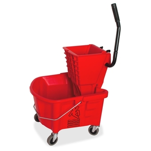 Avery 18800 Mop Bucket/Wringer Combo, Splash Guard, 26qt., Red by Genuine Joe