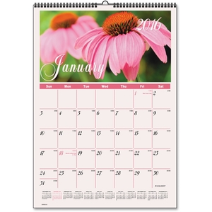 ACCO Brands Corporation DMW30028 Monthly Wall Calendar,Jan-Dec,12"x17",Flower Garden Design by At-A-Glance