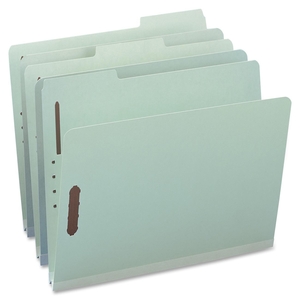 SMEAD MANUFACTURING COMPANY 15003 Pressboard Folders,Ltr,1" Exp,1/3 Cut Tab,25/BX,Gray Green by Smead