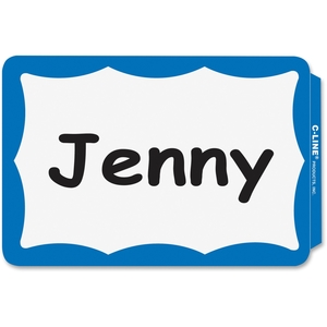 C-Line Products, Inc 92265 Name Badges, 3-1/2"x2-1/4", 100/BX, Blue Border by C-Line