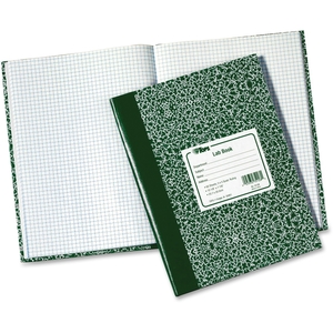Lab Notebook, 10-3/8"x7-7/8", 60 Shts, Green Marble Cover by TOPS