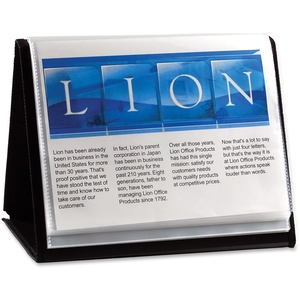 Lion Office Products, Inc 39008-H Display Book, Horizontal Easel, 11"x8-1/2", Black by Lion