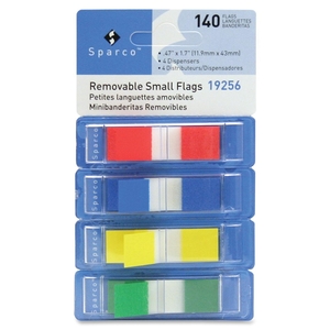 Pop-up Removable Small Flag, 1/2", 140/PK, Assorted by Sparco