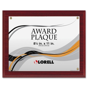 Award-A-Plaque, Holds 8-1/2x11", Mahogany by Lorell