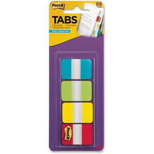 3M 686ALYR1IN Post-it Dispenser Tabs,1"x1.5",88 Tabs,22 ea. AA/LE/YW/RD by Post-it