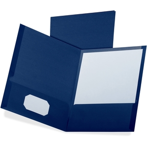 Tops Products 53443 Linen Twin Pocket Folder, 25/BX, Navy by Oxford