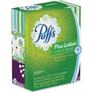 Procter & Gamble 82086CT Facial Tissues W/ Lotion, Puffs+, Fam Pak, 8Pk/Ct, We by Puffs