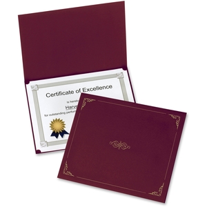 Tops Products 29900585BGD Certificate Holder, 11"x8-1/2", 5/PK, Burgundy by Oxford