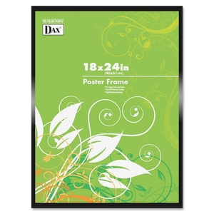 Poster Frame, Plastic Cover, 18"x24", Metal/Black by DAX