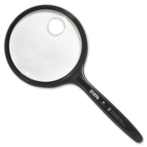 Sparco Products 01876 Round Hand-Held Magnifier,2X Main/4X Bifocal, 3-1/2", BK by Sparco