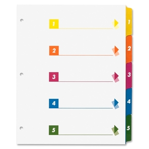 Sparco Products 21908 Index Dividers W/Table Of Contents,1-5, 5 Tab, 24/ST,Multi by Sparco