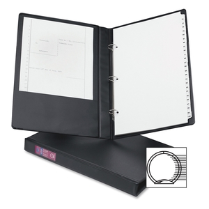 Avery 06400 Round Ring Binder, 3 Ring, 1" Cap., 2 Pkt., 14"x8-1/2", BK by Avery