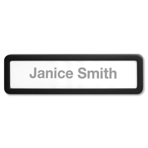 Plastic Cubicle Nameplate, Plastic, Black by Lorell