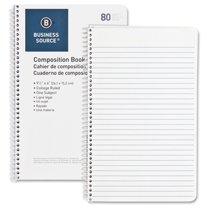 Spiral Notebook,College Rule,No Margin,6"x9-1/2",80Shts,WE by Business Source