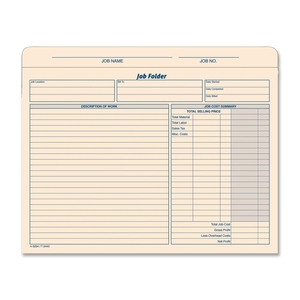 Tops Products 3440 Job Folder File Jackets, 11-3/4"x9-1/2", 20/PK, Manila by TOPS