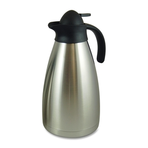 Contemporary Vacuum Carafe, 2.0L., Stainless Steel by Genuine Joe