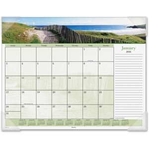 ACCO Brands Corporation DMD14132 Monthly Desk Pad,12 Mth,Jan-Dec,22"x17",Images of the Sea by At-A-Glance