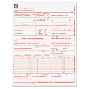 Tops Products 50135RV CMS 1500 Claim Form,Laser,20 lb,8-1/2"x11",250/PK,8PK,WE by TOPS