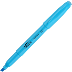 Integra 36184 Pen Style Highlighter, Chisel Tip, 12/PK, Fluorescent Blue by Integra