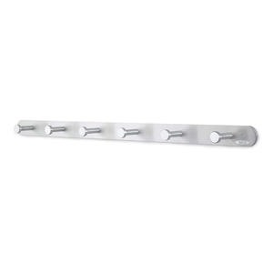 Coat Hooks, Nail Head, 36"x2-3/4"x2", 6 Hooks, Silver by Safco