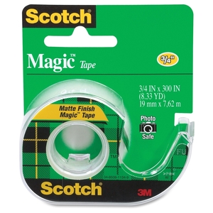 3M 105 Magic Tape With Dispenser, 3/4" x 300", 1/RL,Clear by Scotch