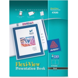 Presentation Books, 24 Pages, 8-1/2"x11", Black Framed Cover by Avery