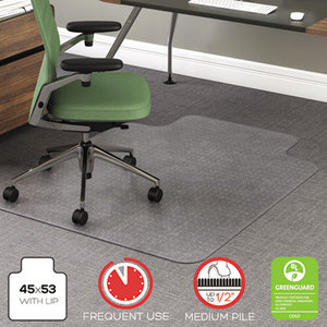 Deflecto Corporation CM15113 RollaMat Frequent Use Chair Mat for Medium Pile Carpet, 36 x 48 w/Lip, Clear by DEFLECTO CORPORATION