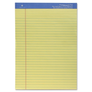 Sparco Products 1011 Perforated Wide Pad, Ruled, 50 Shts, 8-1/2"x11-3/4", Canary by Sparco