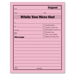 Tops Products 9711D Message Pad,"While You Were Out",4"x5",50 Shts/PD,12/PK,PK by Adams