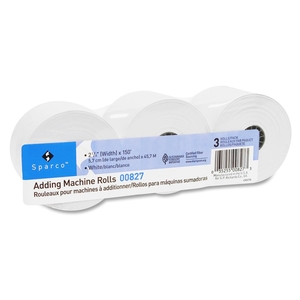 Sparco Products 00827 Adding Machine Rolls, 2-1/4"x150', 3/PK, White by Sparco