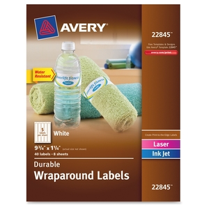 Avery 22845 Wrap Around Labels, 40/PK, White by Avery