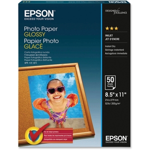 Epson Corporation S041649 Inkjet Photo Paper,Glossy,52 lb,8.1 mil,8-1/2"x11",50/PK,WE by Epson