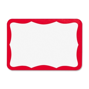 Self Adhesive Badges, 3-1/2"x2-1/4", 100/PK, RD Border by Business Source