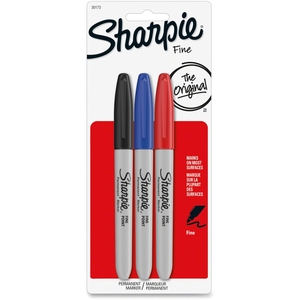 Sanford, L.P. 30173PP Permanent Marker, Fine Point, 3/PK, Assorted by Sharpie