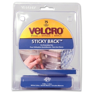 QUALITY PARK PRODUCTS 90090 Sticky Back Coins, Round, 5/8", 75/PK,White by Velcro