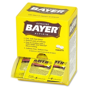 ACME UNITED CORPORATION 12408 Bayer Aspirin Packets, 2 Tablets Per Pack, 50/BX by Bayer